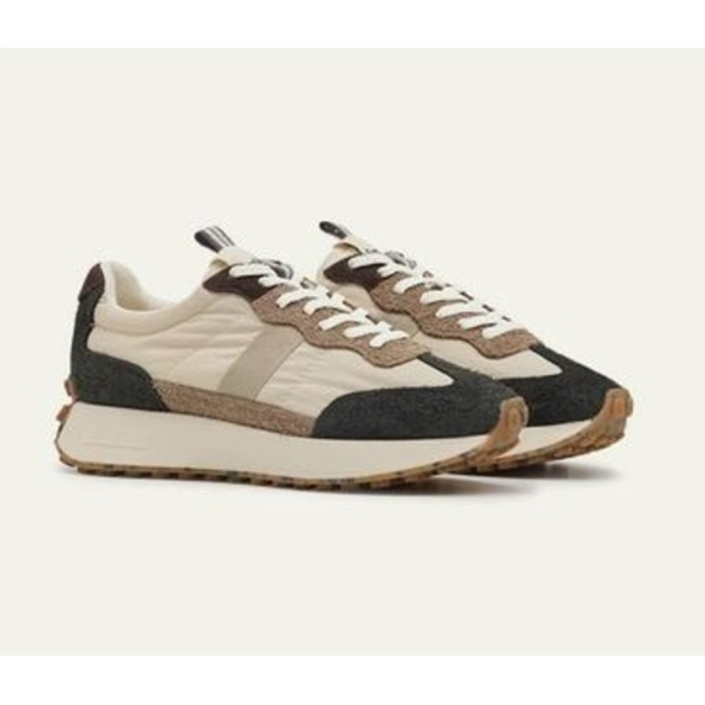 SeaVees Retro Acorn Trainer Womens 9 Black Tan Suede Nylon Platform Sneaker Low